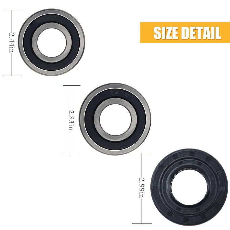 Mekar Front Load Washer Tub Ball Bearings Washing Machine Bearing Kit Suitable for LG & Kenmore Etc Replacement Part 4036ER2004A 4036ER4001B 4280FR4048E 4280FR4048L-Black - Image 4